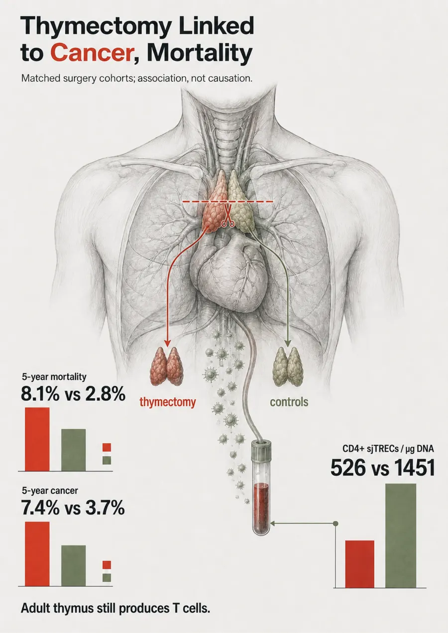 Poster: Thymectomy Linked to Cancer, Mortality